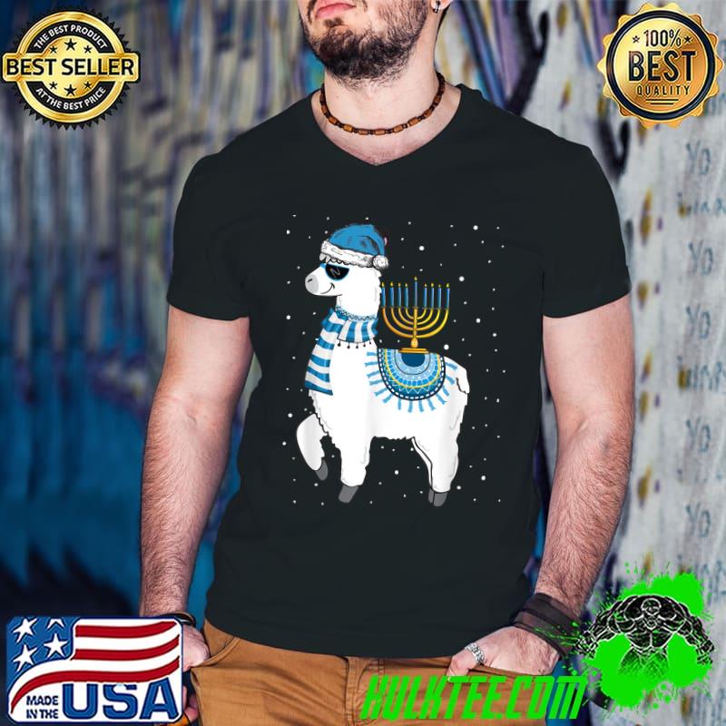 Original Menorah Hanukkah Llama Cute Alpaca Chanukah Christmas Pajama T-Shirt