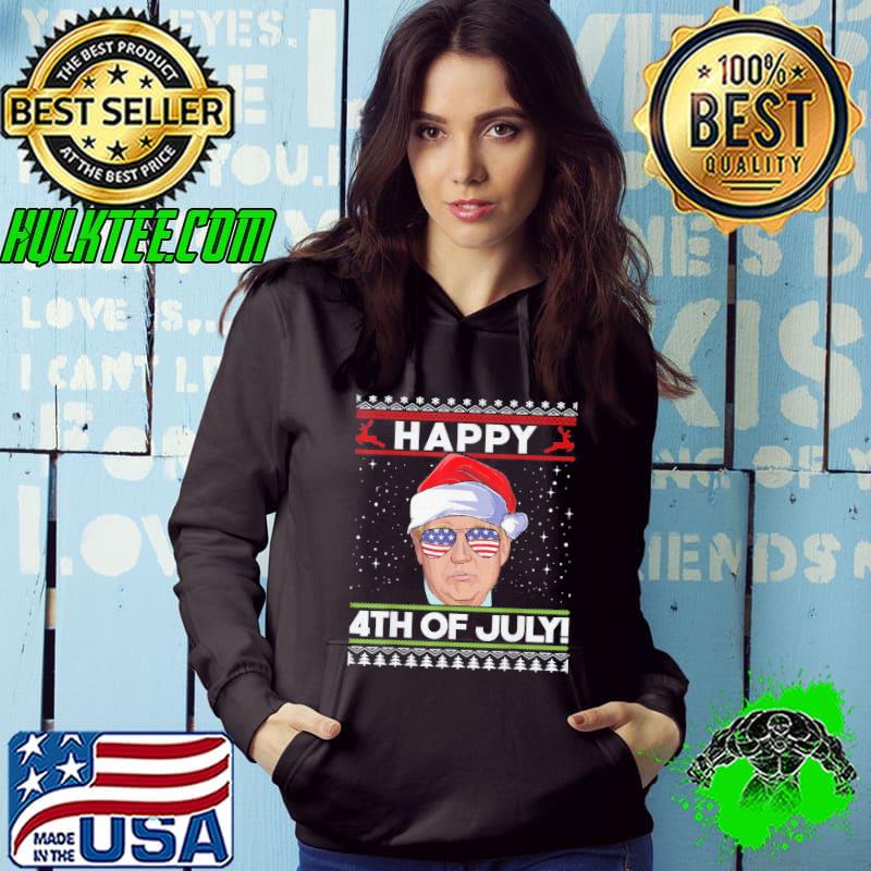 Original Santa Trump Happy 4th of July Ugly X-mas T-Shirt Hoodie Original Santa Trump Happy 4th of July Ugly X-mas T-Shirt Hoodie