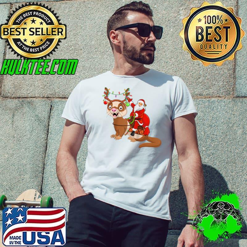 Original Xmas Family Matching Funny Santa Riding Ferret Christmas T-Shirt Unisex Original Xmas Family Matching Funny Santa Riding Ferret Christmas T-Shirt Unisex