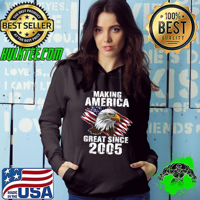 Premium 17th Birthday Gift USA Flag Making America Great Since 2005 T-Shirt Premium 17th Birthday Gift USA Flag Making America Great Since 2005 T-Shirt