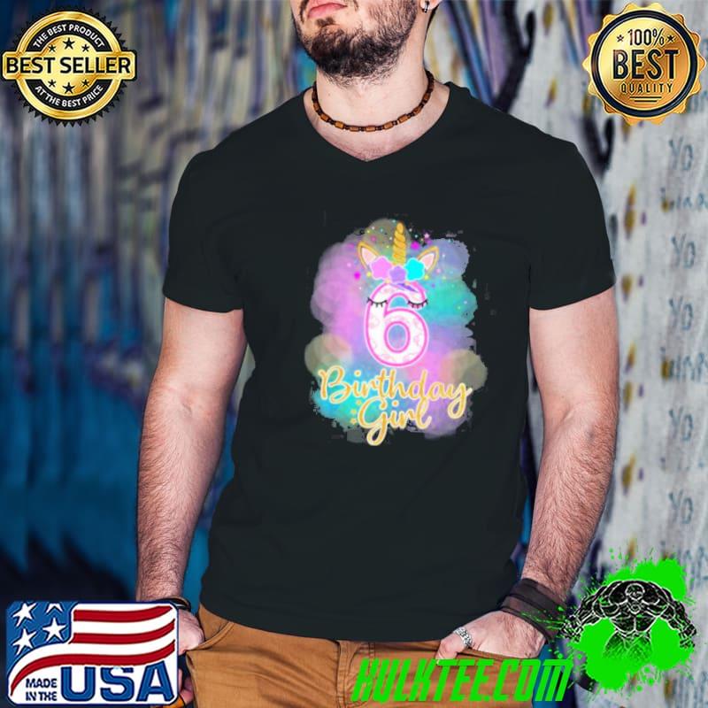 Premium 6th Unicorn Birthday Girl T-Shirt