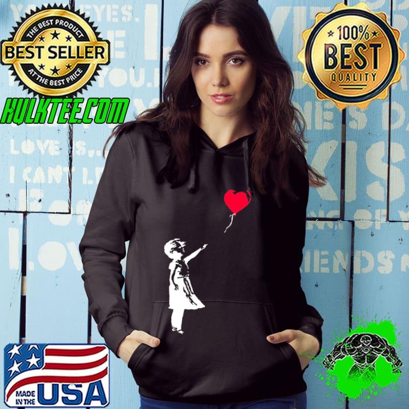 Premium Banksy Bristol Girl With Balloon Stencil Political Unisex T-Shirt