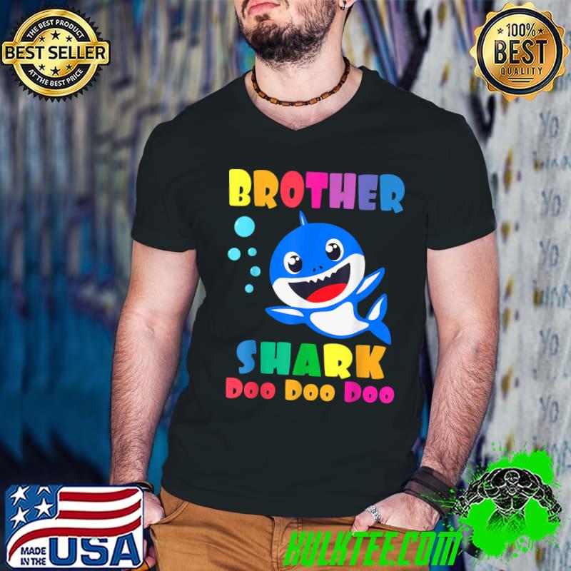 Premium Brother Of The Baby Shark Birthday Brother Shark T-Shirt