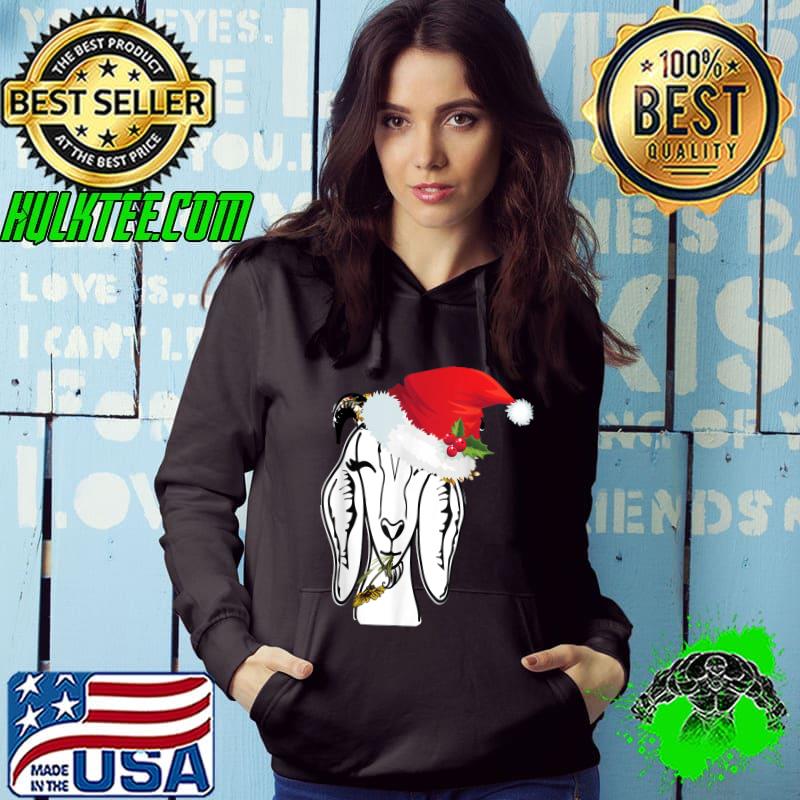 Premium Christmas Goat Adorable Santa Hat Farm Animal Funny T-Shirt Hoodie Premium Christmas Goat Adorable Santa Hat Farm Animal Funny T-Shirt Hoodie