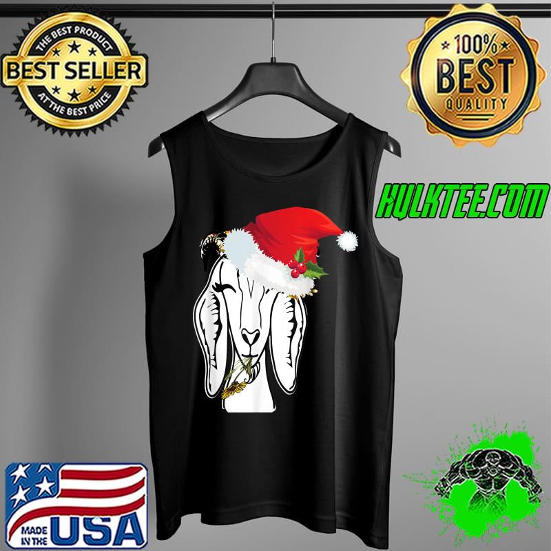 Premium Christmas Goat Adorable Santa Hat Farm Animal Funny T-Shirt Tank Top Premium Christmas Goat Adorable Santa Hat Farm Animal Funny T-Shirt Tank Top