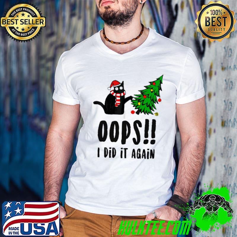 Premium Funny Black Cat Christmas Tree Oops I Did It Again Britney Spears Unisex Sweatshirt