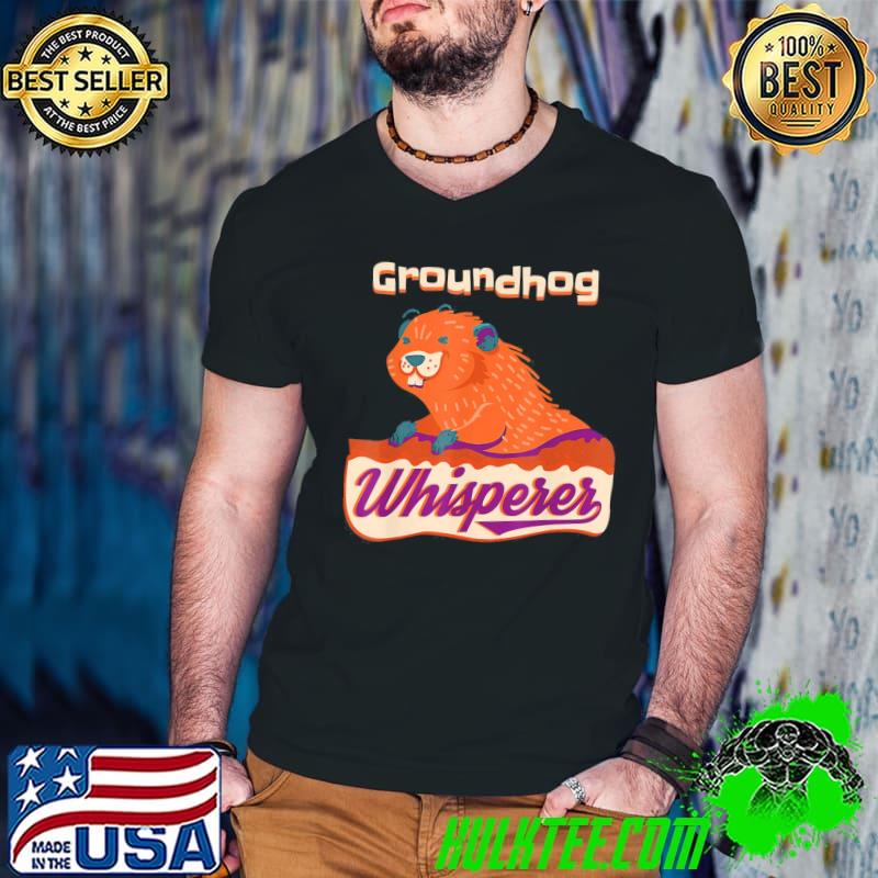 Premium Funny Groundhog Whisperer Gift Ground Hog Day T-Shirt Guys V Neck Premium Funny Groundhog Whisperer Gift Ground Hog Day T-Shirt Guys V Neck