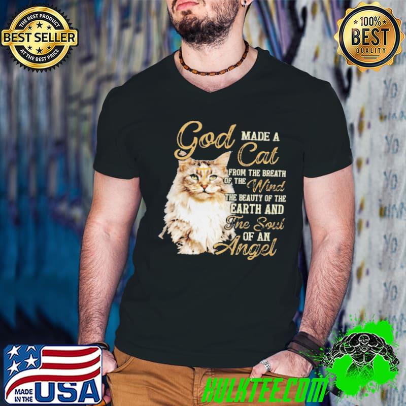 Premium God Made A Cat From The Breath Of The Wind The Beauty Of The Earth And The Soul Of An Angel Guys V Neck Premium God Made A Cat From The Breath Of The Wind The Beauty Of The Earth And The Soul Of An Angel Guys V Neck