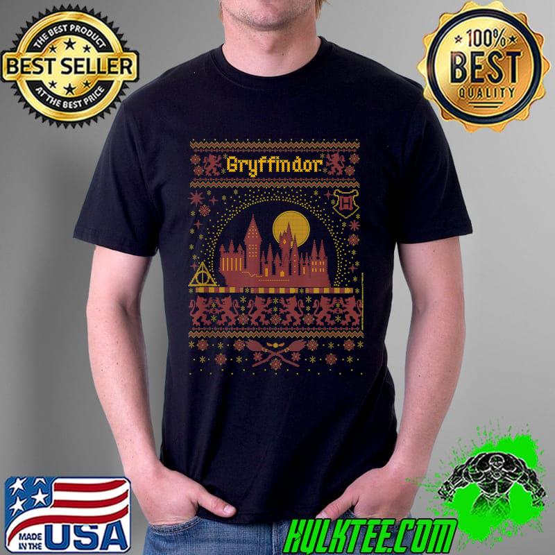 Premium Harry Potter Gryffindor Ugly Christmas Sweater Pattern T-Shirt Unisex Premium Harry Potter Gryffindor Ugly Christmas Sweater Pattern T-Shirt Unisex