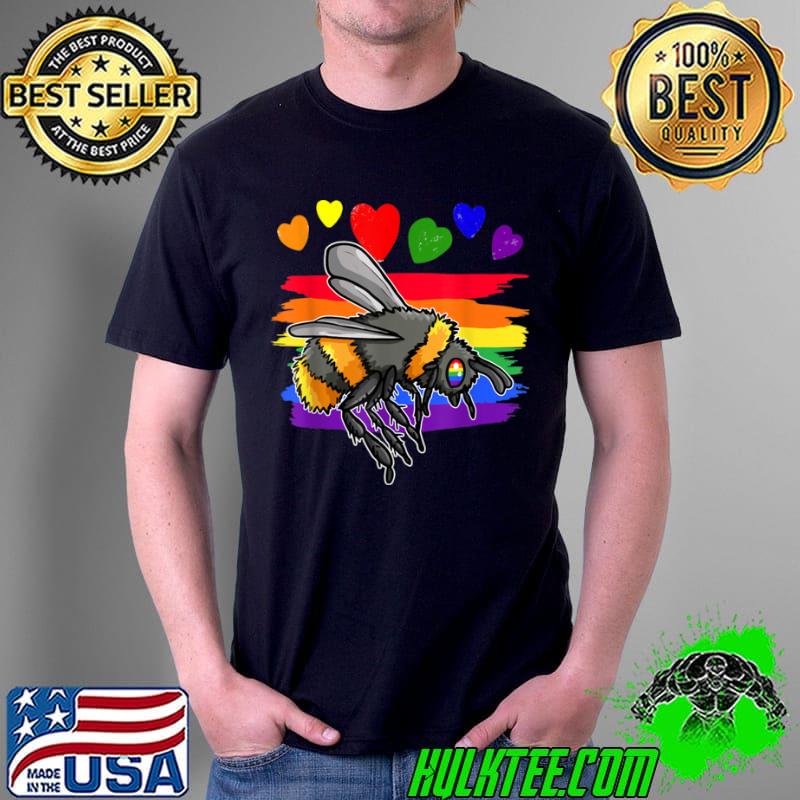 Premium LGBT Bee Gay Pride Rainbow LGBTQ T Shirt Unisex Premium LGBT Bee Gay Pride Rainbow LGBTQ T Shirt Unisex