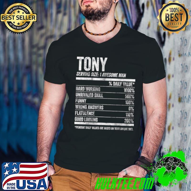 Premium Mens Tony Nutrition Personalized Name Shirt Funny Name Facts T Shirt
