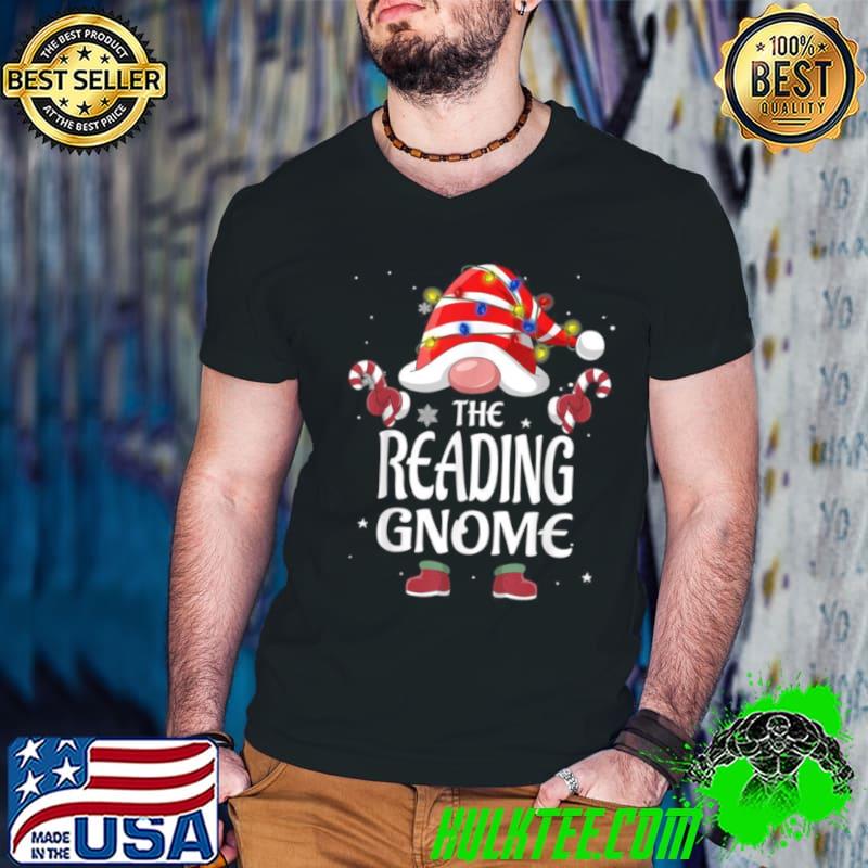 Premium The Reading Gnome Tree Light Buffalo Plaid Christmas Shirt