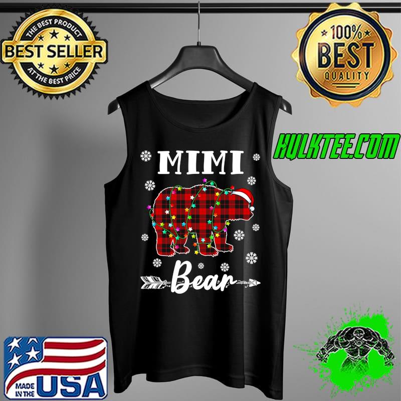 Red Plaid Mimi Bear Matching Family Group Christmas Lights T-Shirt Tank Top Red Plaid Mimi Bear Matching Family Group Christmas Lights T-Shirt Tank Top