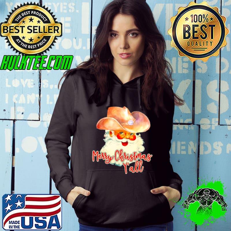 Santa Claus Merry Christmas Yall Western Country Cowboy shirt