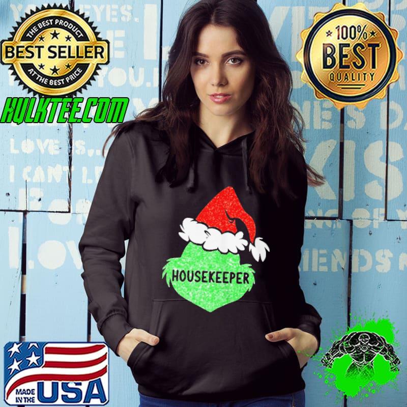 Santa grinch silhouette housekeeper christmas shirt