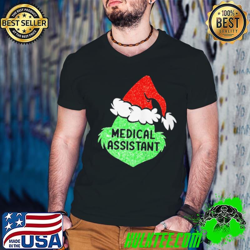 Santa grinch silhouette medical assistant christmas Guys V Neck Santa grinch silhouette medical assistant christmas Guys V Neck