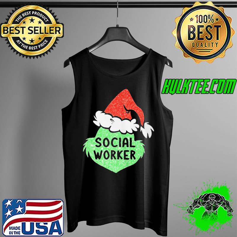 Santa grinch silhouette social worker christmas Tank Top Santa grinch silhouette social worker christmas Tank Top