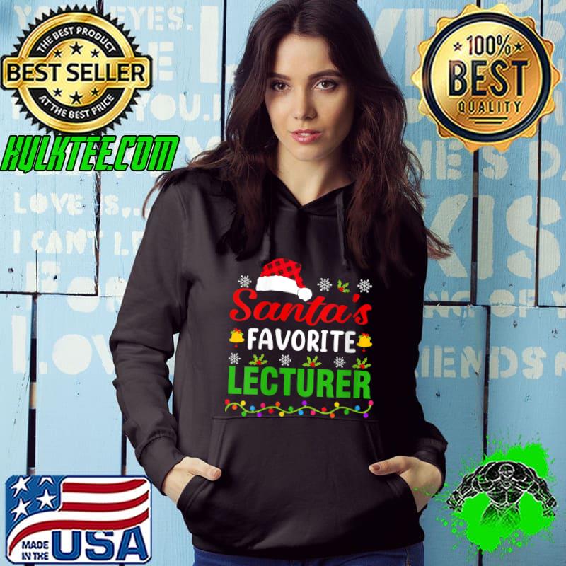 Santa's Favorite Lecturer Funny Christmas Lecturer Xmas T-shirt