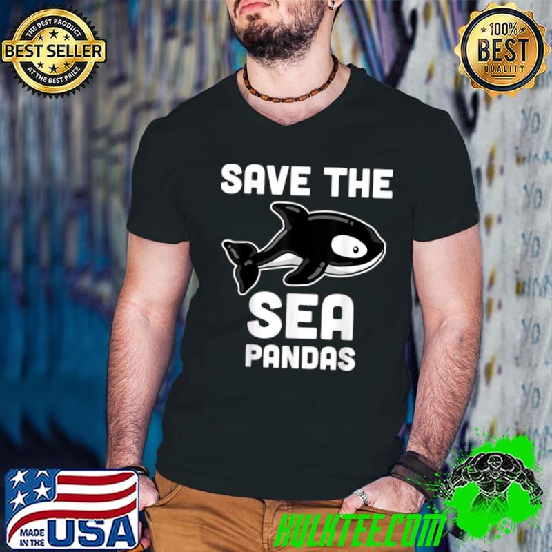 Save the Sea Pandas T Shirt Orca Whale, Marine Biology Gifts Guys V Neck Save the Sea Pandas T Shirt Orca Whale, Marine Biology Gifts Guys V Neck
