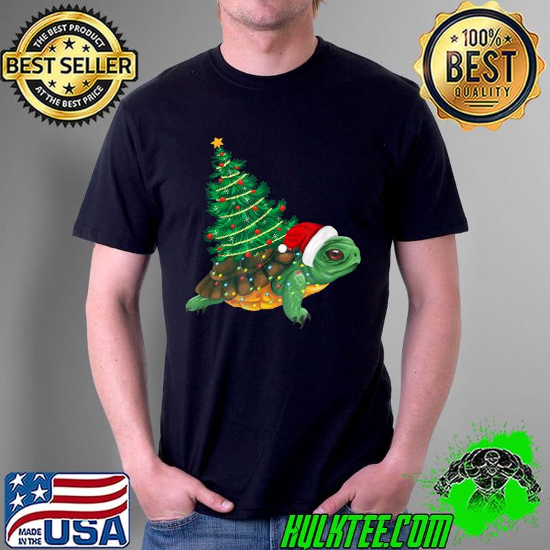 Sea Turtle Christmas Lights Funny Santa Hat Merry Christmas T-Shirt Unisex Sea Turtle Christmas Lights Funny Santa Hat Merry Christmas T-Shirt Unisex