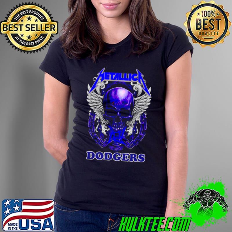 Skull Metallica Los Angeles Dodgers 2021 Ladies Tee Skull Metallica Los Angeles Dodgers 2021 Ladies Tee