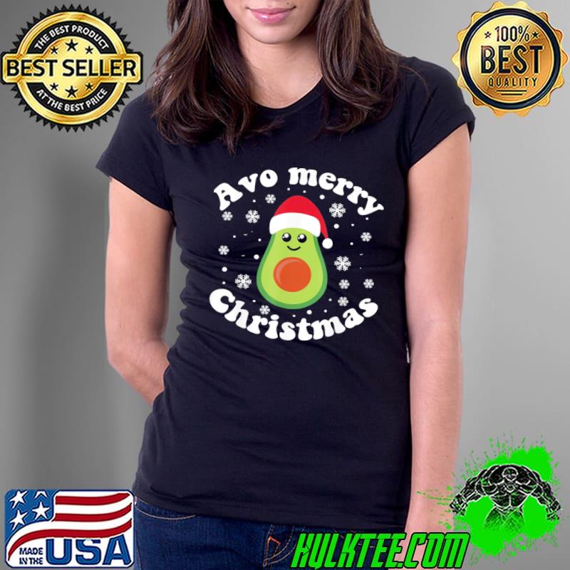 T-Shirt Avocado Christmas Avo Merry Plaid Santa Hat Vegan KETO Cute Classic Ladies Tee T-Shirt Avocado Christmas Avo Merry Plaid Santa Hat Vegan KETO Cute Classic Ladies Tee