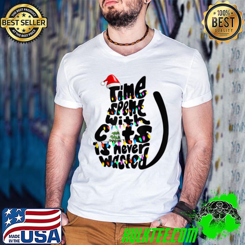 Time spent with cat is never wasted Gift for Cat lover Tee T-Shirt Guys V Neck Time spent with cat is never wasted Gift for Cat lover Tee T-Shirt Guys V Neck