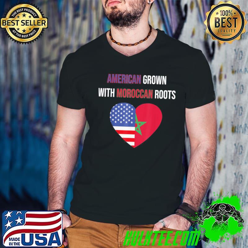 Top American Grown with Moroccan Roots T-Shirt Guys V Neck Top American Grown with Moroccan Roots T-Shirt Guys V Neck