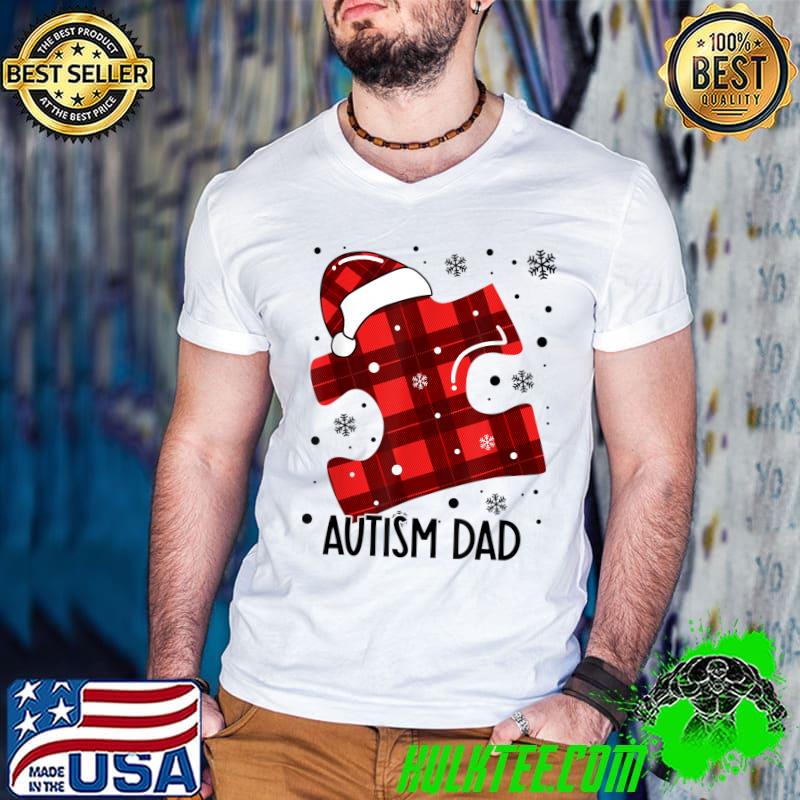Top Autism Dad Puzzle Piece Autism Awareness Christmas Pajamas T-Shirt