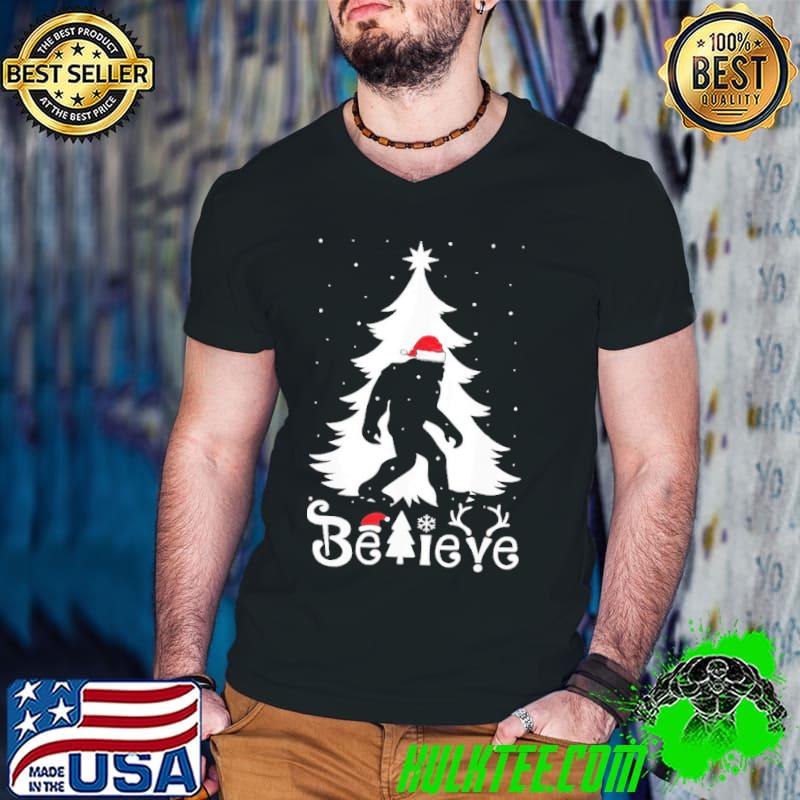 Top Bigfoot Christmas Believe Shirt