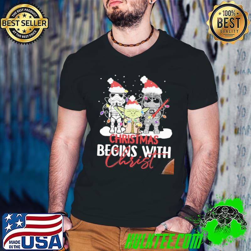 Top Christmas Begins With Christ Star Wars Shirt