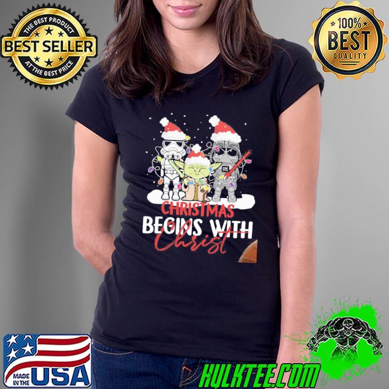 Top Christmas Begins With Christ Star Wars Shirt Ladies Tee Top Christmas Begins With Christ Star Wars Shirt Ladies Tee