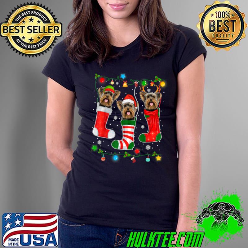 Top Christmas Pajama Lights Yorkshire Terrier Dog Puppy Lover T Shirt Ladies Tee Top Christmas Pajama Lights Yorkshire Terrier Dog Puppy Lover T Shirt Ladies Tee