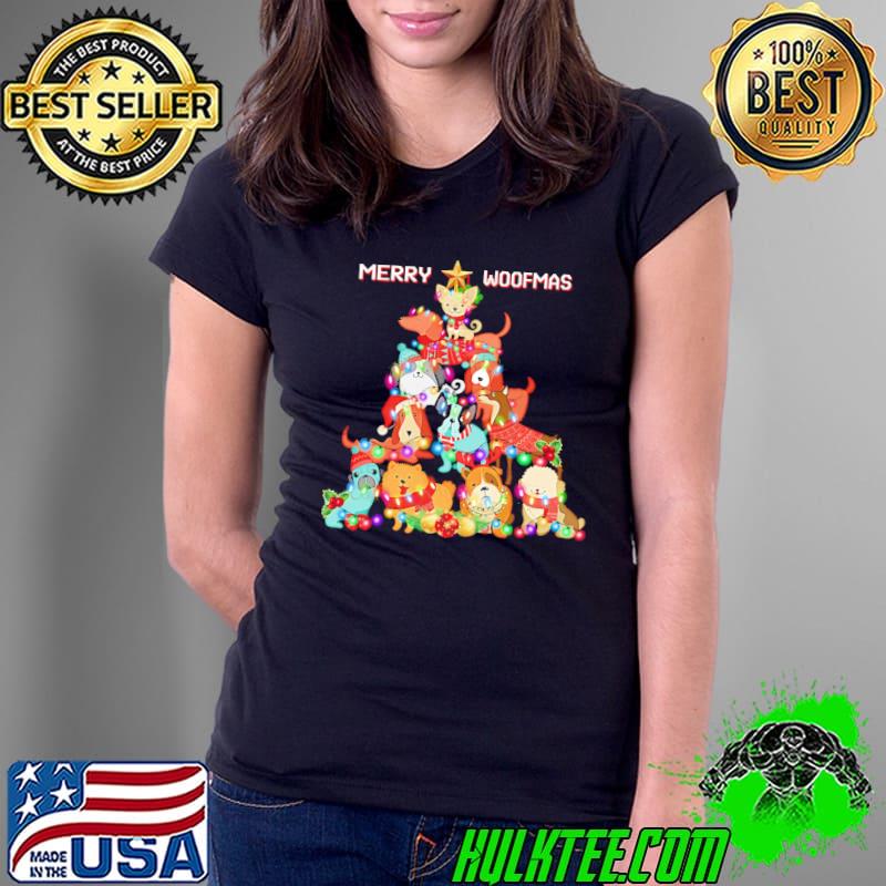 Top Dog Merry Woofmas Christmas Tree Shirt Ladies Tee Top Dog Merry Woofmas Christmas Tree Shirt Ladies Tee
