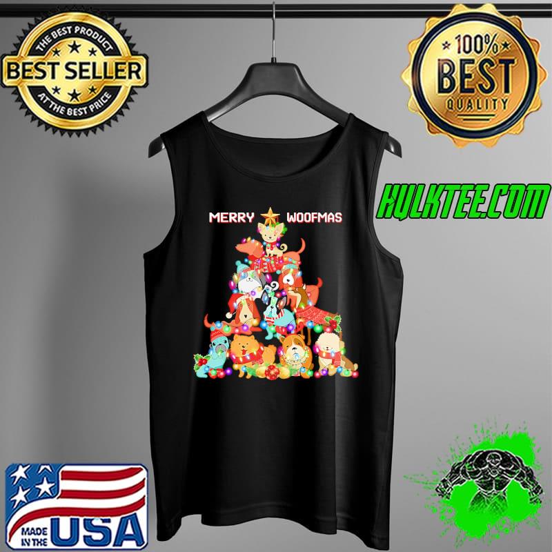 Top Dog Merry Woofmas Christmas Tree Shirt Tank Top Top Dog Merry Woofmas Christmas Tree Shirt Tank Top