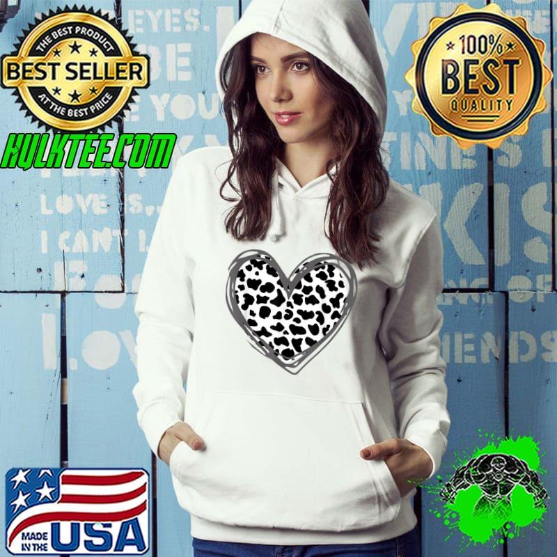 Top Heart Cow Pattern for Cow Lover T-Shirt