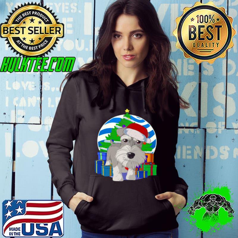 Top Miniature Schnauzer Dog Santa Christmas Tree Decor Shirt Hoodie Top Miniature Schnauzer Dog Santa Christmas Tree Decor Shirt Hoodie