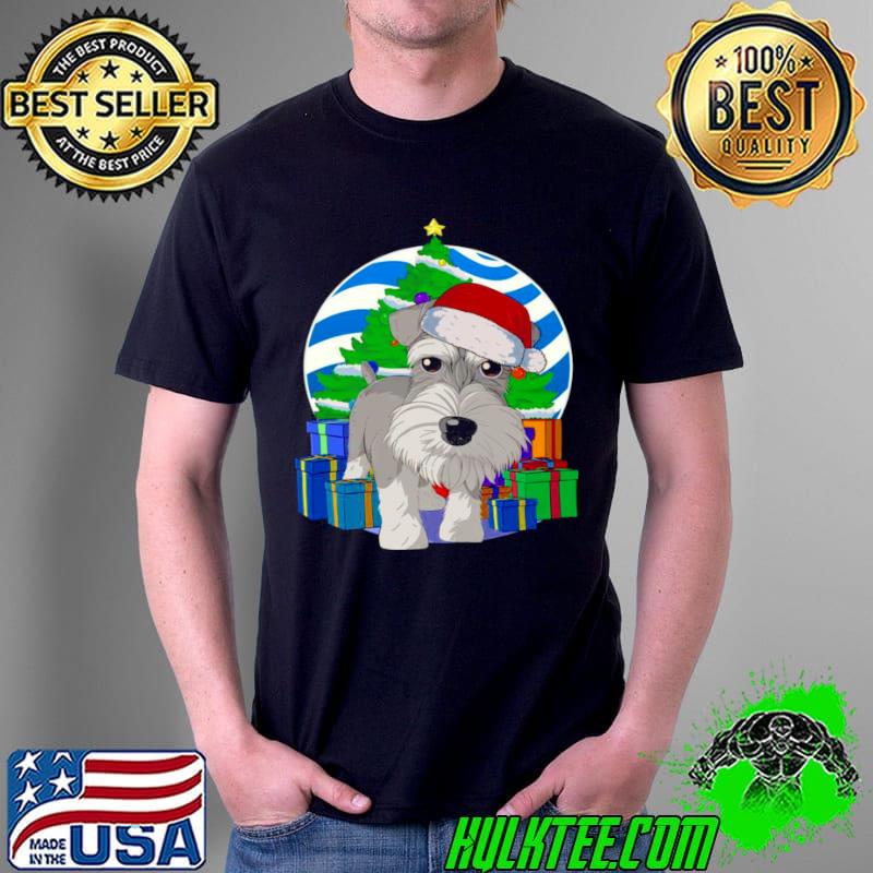 Top Miniature Schnauzer Dog Santa Christmas Tree Decor Shirt Unisex Top Miniature Schnauzer Dog Santa Christmas Tree Decor Shirt Unisex