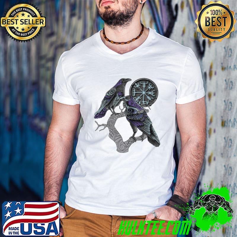 Top Odin's ravens viking celtic huginn muninn shirt