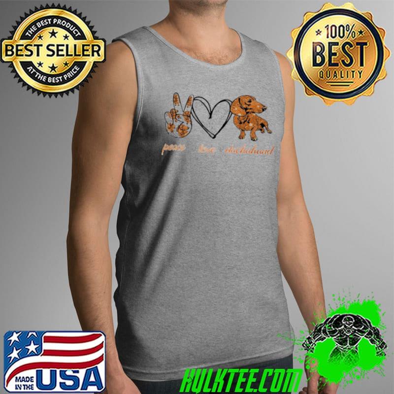 Top Peace love Dachshund Tank Top Top Peace love Dachshund Tank Top