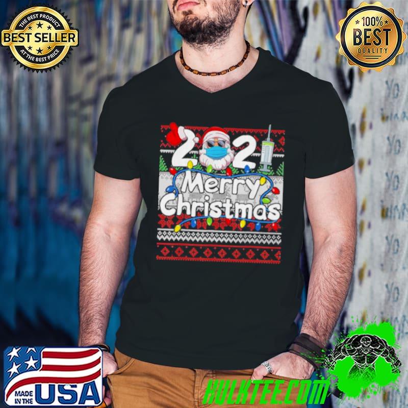 Top Santa Claus face mask 2021 Merry Christmas ugly Sweater