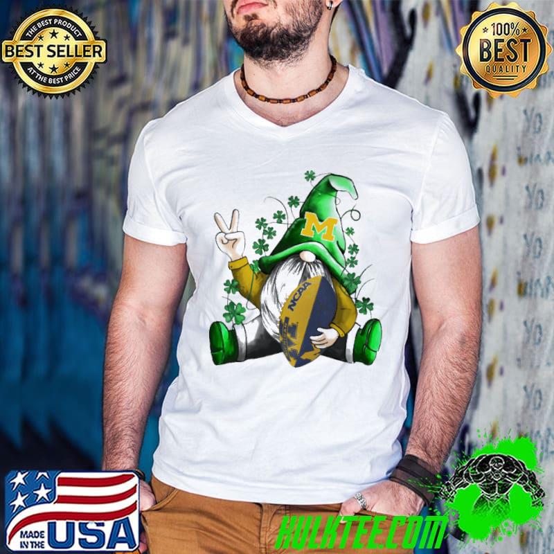 Top St Patrick Gnome Hugs Michigan Wolverines Football NCAA Shirts