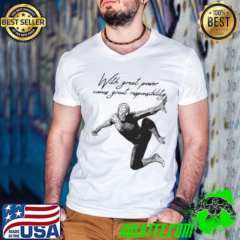 With Great Power Comes Great Responsibility Spiderman Art Unisex T-Shirt
