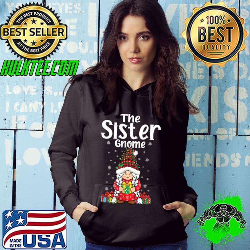 Xmas check plaid pattern pajama sister Gnome Christmas gnome T Shirt