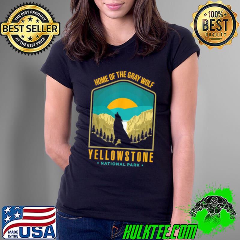 Yellowstone US National Park Wolf Wolves Vintage Shirt Ladies Tee Yellowstone US National Park Wolf Wolves Vintage Shirt Ladies Tee