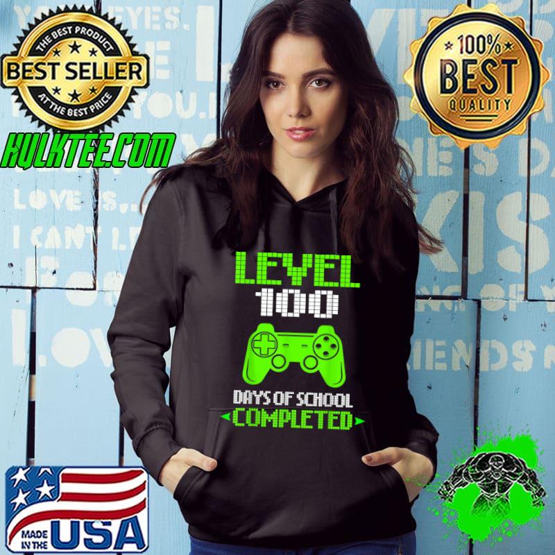 100 Days Of School Shirt, For Boys Level Completed Gamer T-Shirt