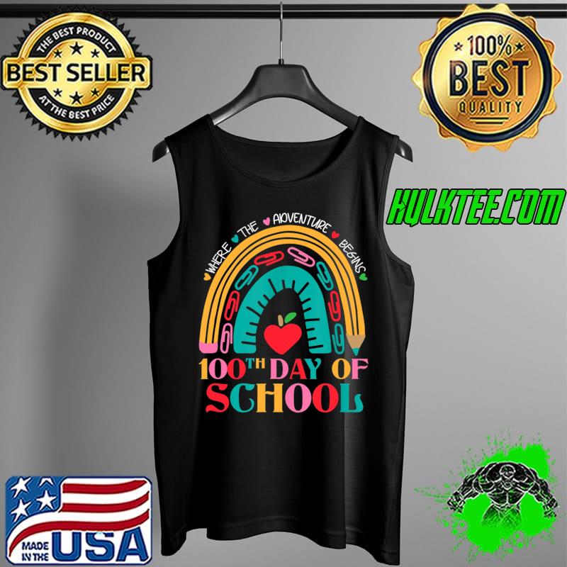 100th Day Of School Teacher - 100 Days Smarter Rainbow T-Shirt Tank Top 100th Day Of School Teacher - 100 Days Smarter Rainbow T-Shirt Tank Top