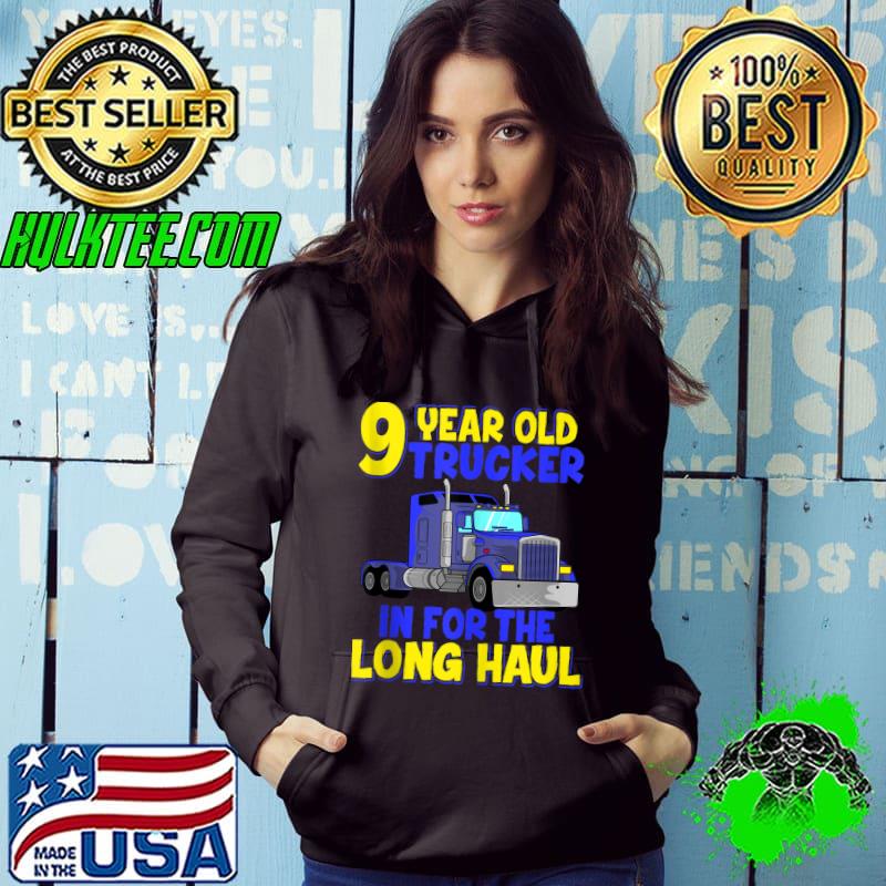 9th Birthday Truck Trucker Kids Truck Driver Boys Nine T-shirt