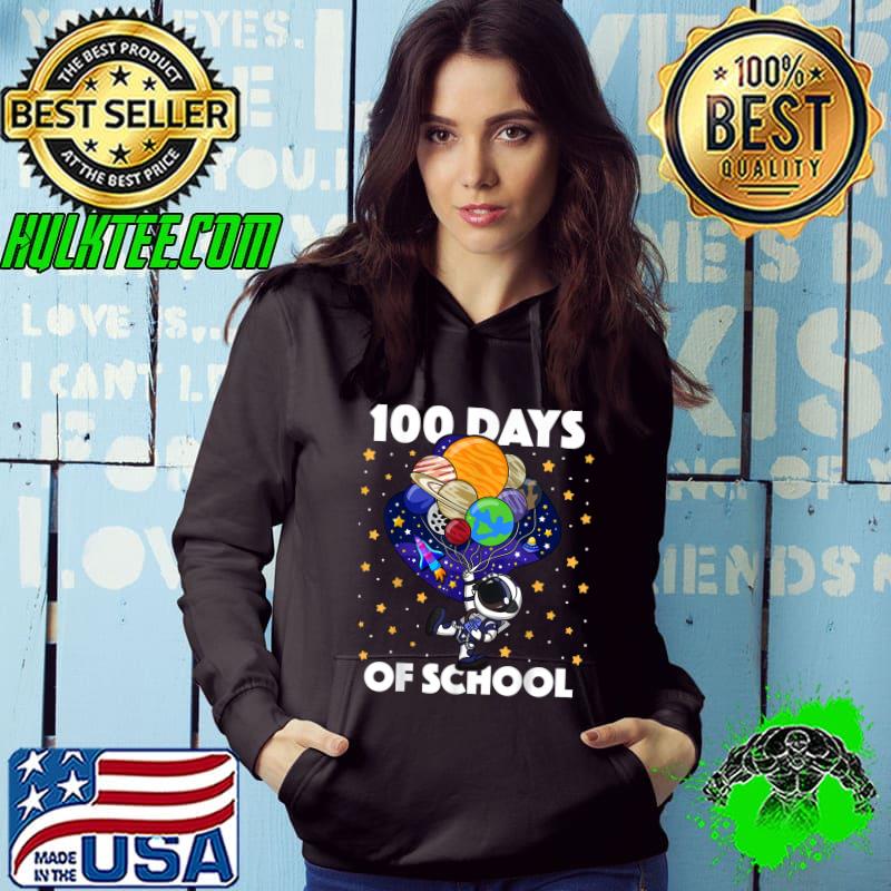 Awesome 100 Days of School Astronaut Outer Space Boys Kids 100th Day T-Shirt