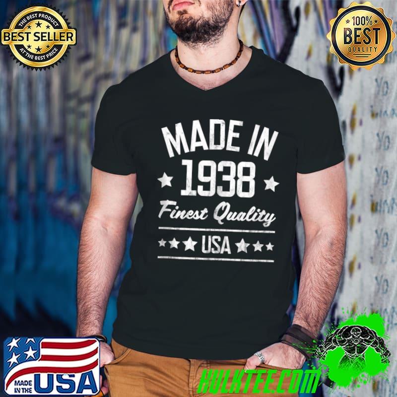 Best Gift for 84 Year Old Man Woman Made in 1938 USA White Print T- Guys V Neck Best Gift for 84 Year Old Man Woman Made in 1938 USA White Print T- Guys V Neck